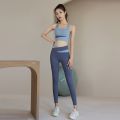 Fashion Gym Yoga Set Womens High Waist Leggings Pants Push Up Top Sport 2 Piece Set Tracksuit Outfits Sportswear Workout Clothes.