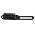 5X Portable Travel Folding Hair Brush with Mirror Compact Pocket Size Comb-Black. 