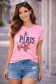 Pink &White Fashionable Tops Ladies Short Sleeve Casual Girls Print New T-Shirt For Women.