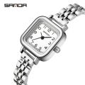 SANDA Women's Watch Luxury Square Pointer Quartz Watch WR Fashion Analog Stainless Steel Wrist Watch.