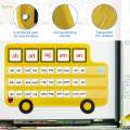 Bus Pocket Chart Durable Classroom Organizer Teaching Supplies for Preschool Learning Homeschool.