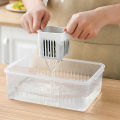 Refrigerator Six-point Grid Storage Fresh Boxes Drain Division Basket Storage Containers Kitchen Box. 