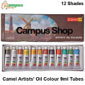 Camel Artist Oil Paint 12 color Tubes 9ml & 20ml Box for Professional Artist.