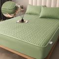 Thicken Mattress Cover Thick Quilted Stitched Bed Linen Printed Bedding Large Non-Slip Bed Sheet Dust Cover Without Pillowcase. 