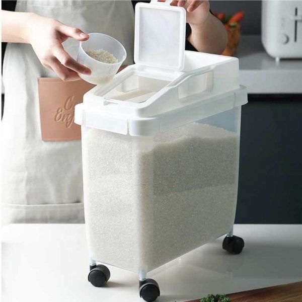 Rond Rice Trolley Rice Trolly Storage Box/Moveable Food Container | Daraz.com.bd