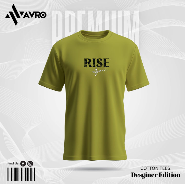 Avro%20Premium%20Men's%20T%20shirt%20Olive%20Color%20-%20Rise%20Again%20-%20Cotton%20Fabric%20Soft%20&%20Comfortable%20-%20Tshirt%20For%20Men%20-%20Image%202