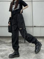 Techwear Cargo Pants Womens Hollow Out Joggers Goth Emo Oversize Pocket Female Casual Teens Hippie Punk Harem Harajuku Trousers.
