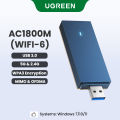 UGREEN AX1800 USB WiFi 6 Adapter for PC Laptop 1800Mbps 5G 2.4G Dual Band WiFi Dongle High Speed USB 3.0 Wireless Network Adapter Plug and Play for Windows 10/11. 