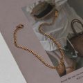 E.B.belle Tarnish Free Hypoallergenic 2.5mm 6mm 8mm Cuban Chain Gold Plated Anklets For Women Summer Beach Foot Bracelet Jewelry.