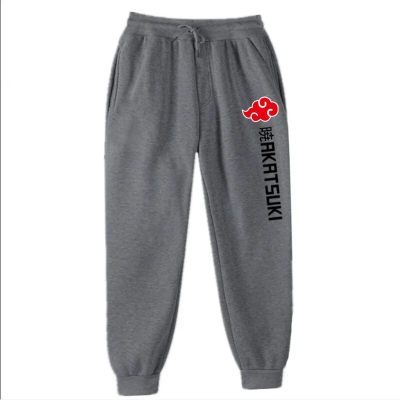 Anime Pants Akatsuki Print Pants Fleece Trousers Printed Men Women