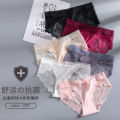 lace seamless women's underwear mid-waist breathable hip-lifting hollow women's briefs large version.