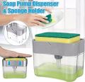 Liquid Soap Dispenser Soap Pump Sponge Caddy Smart Holder Creative Hand Press Kitchen Dish Soap Dispenser with Washing Sponge. 