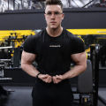 Black Gym Skinny T-shirt Men's Short sleeve t shirt Male Summer Fitness Bodybuilding Cotton Tee shirt Tops Casual Sport Clothing.