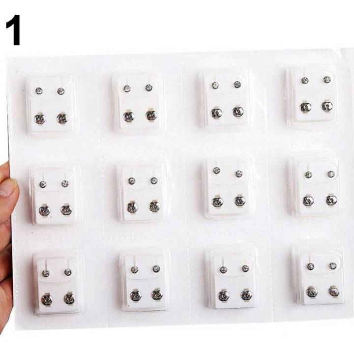 【Aesth Diary Store】(NEW)12Pairs Metal Ear Studs Earrings for Machine Ear Tool