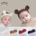 Cute Bear Ear Baby Headband Korean Solid Color Elastic Hair Bands For Infant Boy Girl Hairband Soft Cotton Newborn Turban.