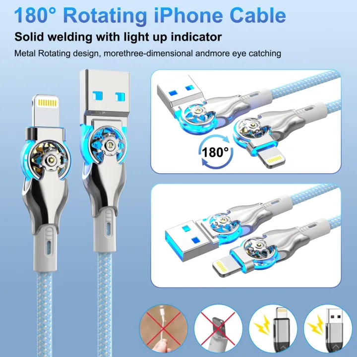 sung12%2011%2014%2013%20Phone%20for%20A80%20degree%20rotation%20fast%20charging%201%20cable%20USB%20A%20to%20L%20data%20type%20C%20braided%20cable%20pple%20i%20huawei%20Sam%20-%20Image%205
