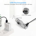 Auoyo Mini light Keychain Torch with Buckle USB Rechargeable LED Li-ght Waterproof Pocket Lig-ht EDC for Outdoor. 