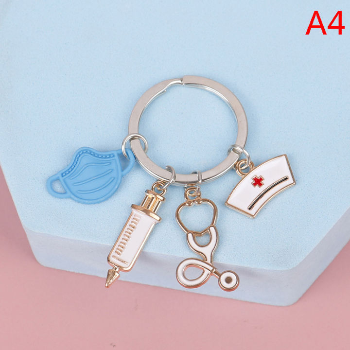 Doctor%20Keychain%20Medical%20Tool%20Key%20Ring%20Syringe%20Stethoscope%20Nurse%20Cap%20Key%20Chain%20-%20Image%202