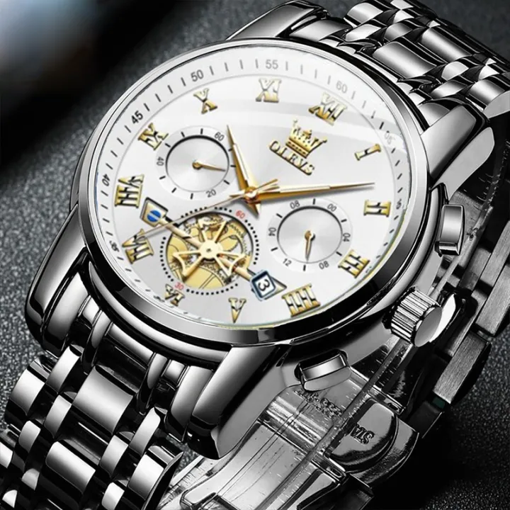 Olevs%202859%20Top%20Brand%20Silver%20&%20Golden%20Two%20Tone%20Stainless%20Steel%20Chronograph%20Wrist%20Watch%20For%20Men%20-%20White%20&%20Silver%20&%20Golden%20-%20Image%203
