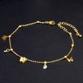 OIMG 316L Stainless Steel Gold Plated Not Fade Korean Sweet Frosting Butterfly Anklet for Women Girl Foot Accessories Waterproof. 