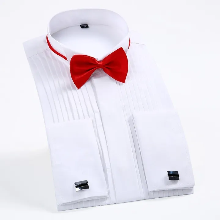 Men's%20French%20Cuff%20Tuxedo%20Shirt%20Solid%20Color%20Wing%20Tip%20Collar%20Shirt%20Men%20Long%20Sleeve%20Dress%20Shirts%20Formal%20Wedding%20Bridegroom%20Shirt%20-%20Image%204