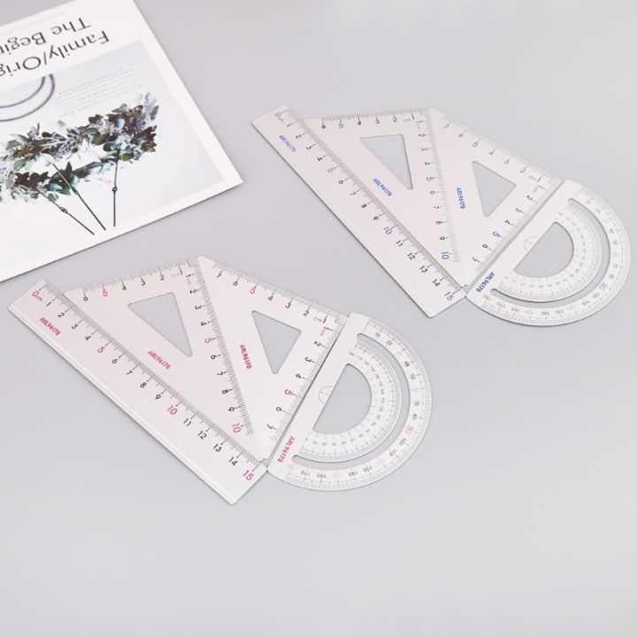 4Pcs%20Drawing%20School%20Supplies%20Set%20Square%20Triangle%20Ruler%20Aluminum%20Alloy%20Protractor%20-%20Image%203