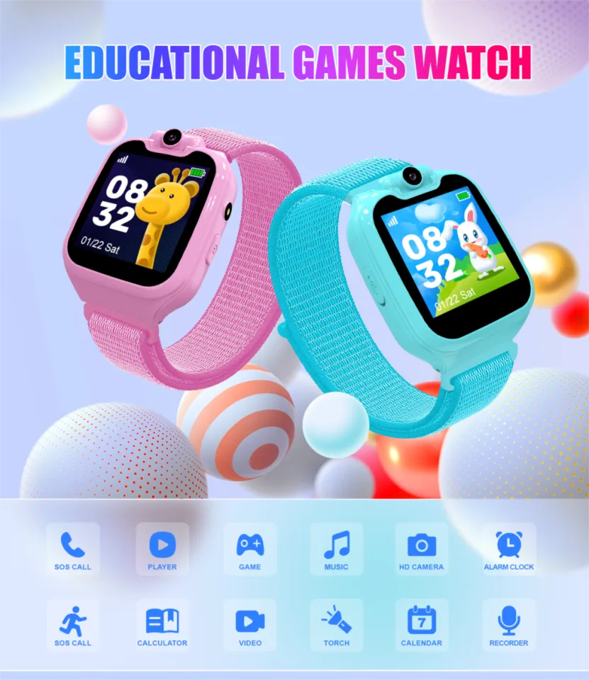 1.54 inch 2G Phone Watch Kids Music Smart Watch With TF Card 16 Games Watch Rotable Camera Step Count Children Clock Gifts. Daraz .bd