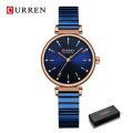 Inspired by cn Watches for Women Top Brand Luxury Blue Thin Quartz Watches with Stainless Steel Strap Simple Girls Clock.