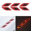Reflective Car Stickers 6Pcs Reflective Car Stickers Carbon Fiber Decals Warning Reflective Strips. 