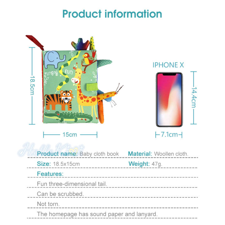 HelloKimi%20Soft%20Baby%20Cloth%20Books%20Early%20Learning%20Sensory%20Educational%20Cloth%20Book%20Fabric%20Books%20Kids%20Cartoon%20Book%20Rustle%20Sound%203D%20Tail%20Educational%20Touch%20and%20Feel%20Crinkle%20Books%20for%20Boys%20&%20Girls%20Toddler%20Infants%20Baby%20Children%20-%20Image%203