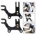 Adjustable black bicycle bike disc brake bracket frame adaptor mounting holder. 