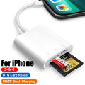 For Apple iPhone Memory Card Adapter Lightning to SD Card Reader with Charging Ports Camera Viewer For iPhone iPad Flash Drive. 