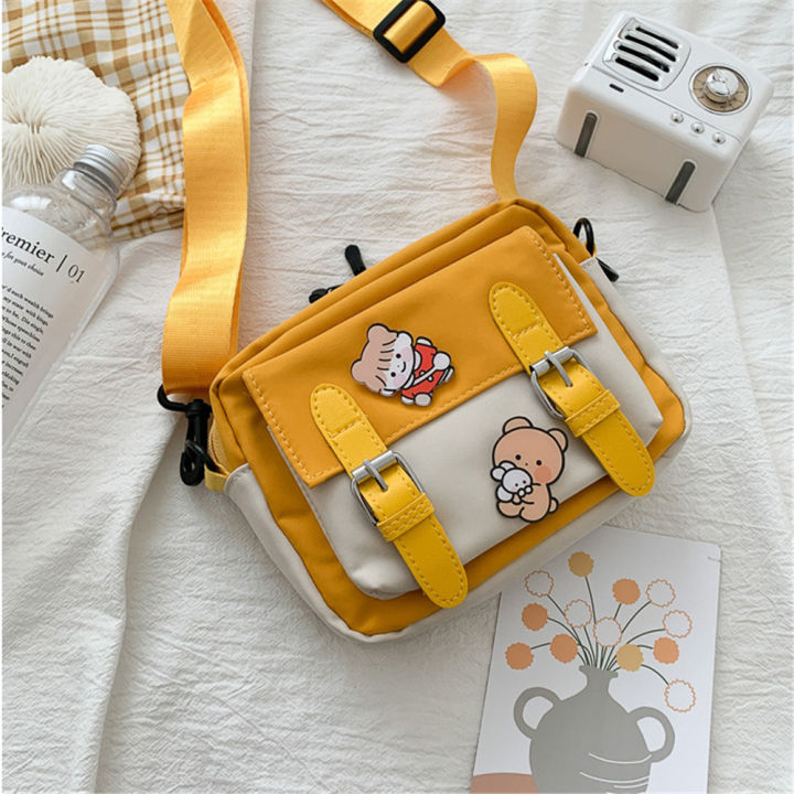 Crossbody%20Bag%20Female%20Cute%20Girl%20Canvas%20Bag%20Student%20Korean%20Version%20Shoulder%20Small%20Square%20Bag%20Multifunctional%20Woman%20Black%20Handbags%20-%20Image%202