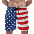 USA American Flag Board Shorts Patriotic Modern Stars Stripes Cute Beach Short Pants Men Printed Plus Size Swimming Trunks Gift.