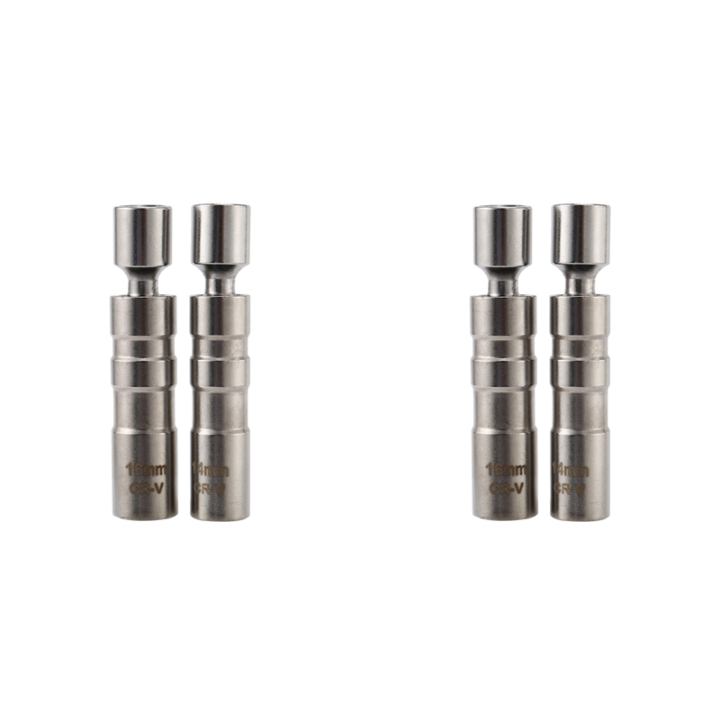 2X 14MM & 16MM Thin Wall Magnetic Swivel Spark Plug Socket - 3/8-Inch Drive 12-Point Spark Plug Socket Removal Tool