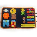 TUNJILOOL Montessori Parish Toys Busy Board Early Educational Toy For Toddler Baby Felt Cloth Story Book 3D Shape Color Match. 