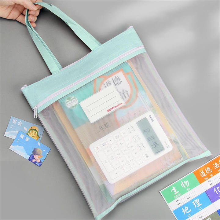 A4%20size%20Document%20bag%20Reusable%20Mesh%20material%20Zipper%20closure%20File%20folders%20Transparent%20Storage%20bag%20for%20Student%20use%20Office%20storage%20-%20Image%206