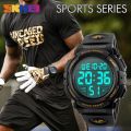 SKMEI Fashion Outdoor Sport Watch Men Multifunction Watches  5Bar Waterproof Digital Watch Relogio Masculino 1258. 
