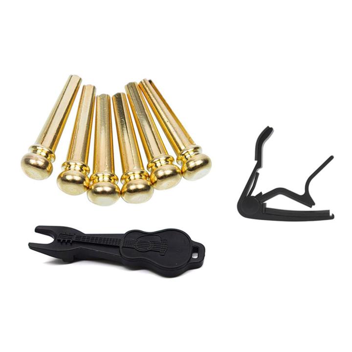 1 Pcs Hand Quick Change Capo for Guitar - Black & 6 Pcs Copper Endpin 6 ...