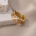 Zircon Bar Rings For Women Gold Plated Stainless Steel Bar Opening Ring 2023 Trending Luxury Wedding Aesthetic Jewelry anillos.