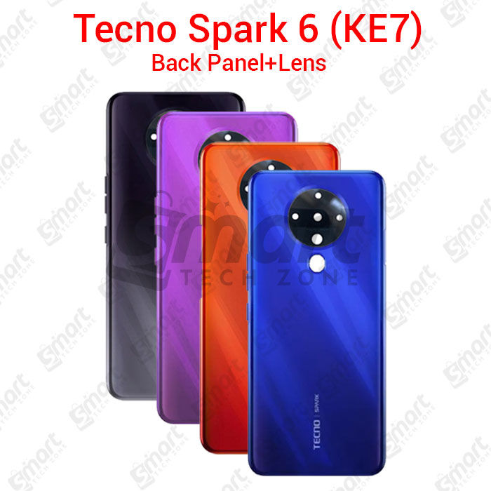 Tecno Spark 6 Back Panel Housing Back Shell Replacement Spare Parts