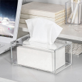 Acrylic Tissue Box Rectangular Transparent Tissue Box for Office, Home Bathroom Restaurant Lavatory Occasions.