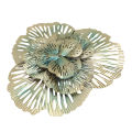 Metal Wall Decor, Modern 3D Ginkgo Flower Wall Sculpture Art Craft Stylish for Cafe for Bedroom. 