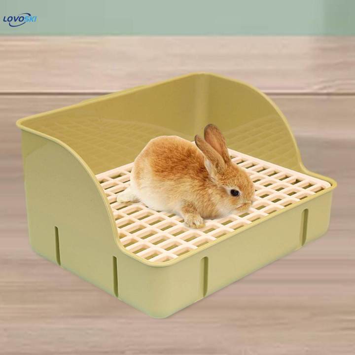 Rabbit for Cage Small Animals Litter Tray Durable Corner Toilet Box for green pp mesh
