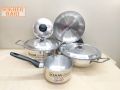 Kiam 7 Pcs Family Pack Cookware Set Pure Aluminium. Casserole Stock Pot, Korai, Milk Pan,Fry Pan & Lid Set. Model: A400.. 