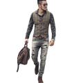 Mens Suit Vests Men Brown Black Waistcoat Vest Man Plaid Steampunk Jacket Striped Tweed V neck Slim Fit Gilet Wedding Clothing. 