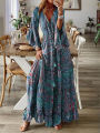 Bohemian Beach Maxi Dress Women Spring Summer Vintage Floral Print Long Dresses For Women Holiday Boho Elegant Ladies Vestidos. 