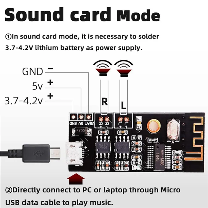 NAMUNY%204X%20Bluetooth%20Amplifier%20Board,%205W%20+5W%20Output%20,%20DC%203.7V-4.2V/5V%20Mini%20Bluetooth%20Speaker%20Board%20-%20Image%204