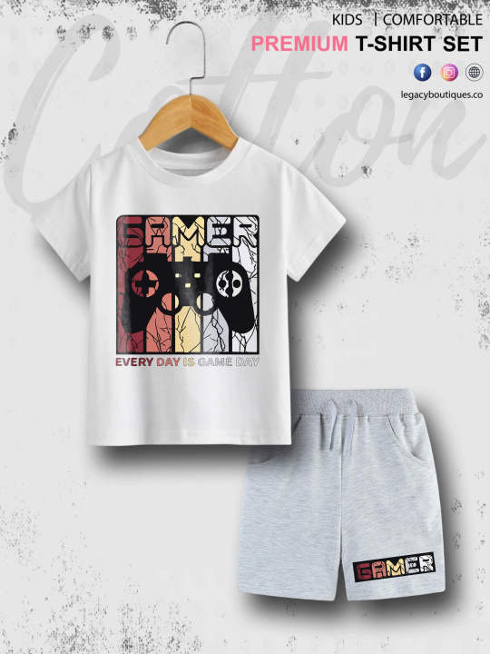 Babies%20T-shirt%20Set%20Gamer%20Kids%20Casual%206%20Month%20To%206%20Year%20Summer%20Time%20-%20Image%202
