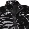 Mens Shiny Wetlook Leather Shirt Shaping Sheath Latex Cacomfortable sual Coat Male Glossy Metallic PVC Leather Jacket Tops i.